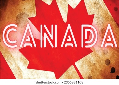 canada flag with canada written on it