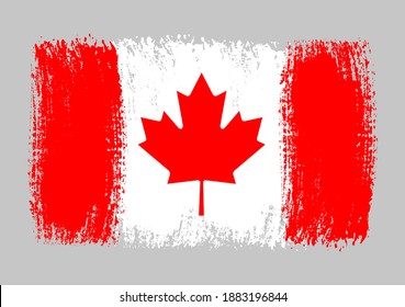 Canada flag.Grunge brush stroke flag of Canada.