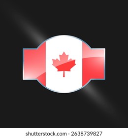 Canada flags design vector illustration graphic of glossy buttons with identification pin vector illustration	