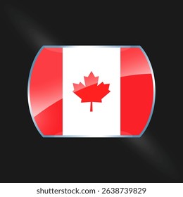 Canada flags design vector illustration graphic of glossy buttons with identification pin vector illustration	