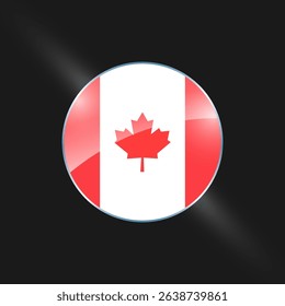 Canada flags design vector illustration graphic of glossy buttons with identification pin vector illustration	