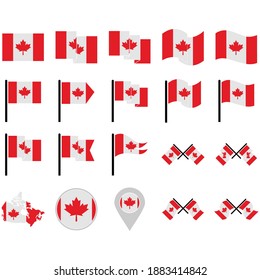 Canada flags icon vector sign symbol of country
