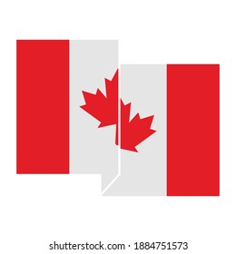 Canada flags icon vector symbol of country