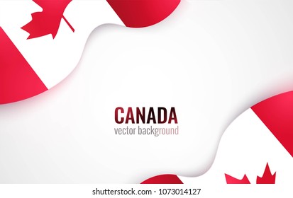 Canada flags isolated on white. Canada day abstract background. Vector illustration