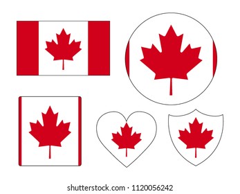 Canada Flags Set