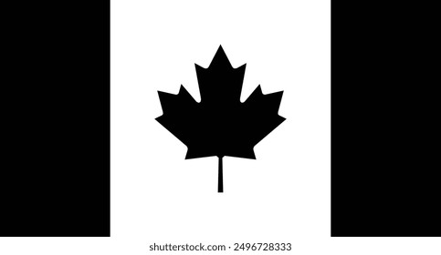 Canada flak black and white color vector design and illustration art size is 21.7x11.7