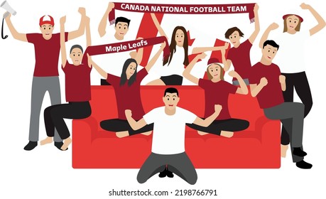 Canada Football Fans Watching TV