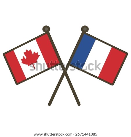 canada and france cross flags vector on white background
Vector country flags intersecting