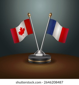 Canada and France table flags relation with gradient backgrund