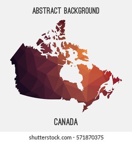 Canada in geometric polygonal style.Abstract tessellation,modern design background. Vector illustration 