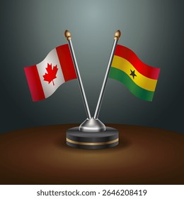 Canada and Ghana table flags relation with gradient backgrund
