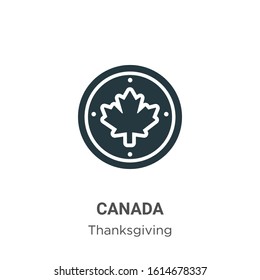 Canada glyph icon vector on white background. Flat vector canada icon symbol sign from modern thanksgiving collection for mobile concept and web apps design.