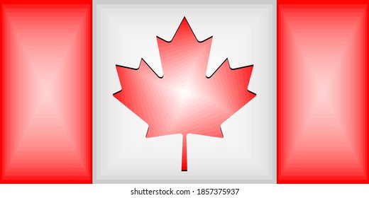 Canada Gradient Flag - Illustration, 
Three dimensional flag of Canada