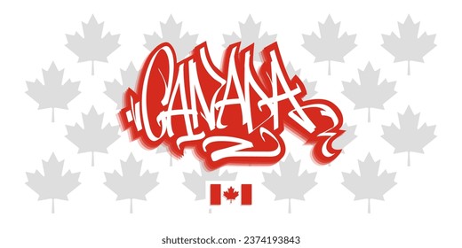 Canada Graffiti Tag Vector Design On White Background Eps 10
