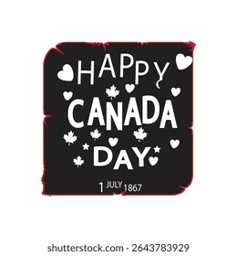 Canada greeting card silhouette illustration commemorating the founding of Canada through the Constitution Act on July 1, 1867