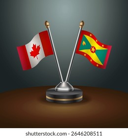 Canada and Grenada table flags relation with gradient backgrund