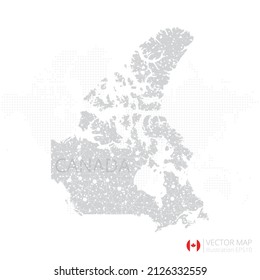 Canada grey map isolated on white background with abstract mesh line and point scales. Vector illustration eps 10