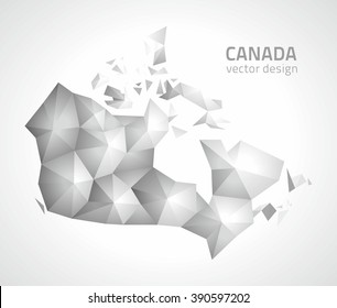 Canada grey polygonal map