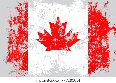 Canada grunge, old, scratched style flag