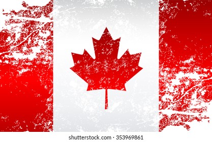 Canada Grunge Texture Flag. Grunge effect can be cleaned easily.