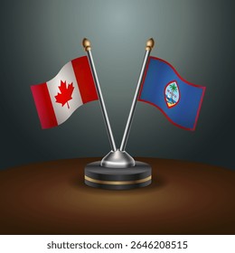 Canada and Guam table flags relation with gradient backgrund