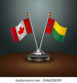 Canada and Guinea Bissau table flags relation with gradient backgrund