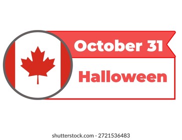 Canadá Halloween, vacaciones de Vector en un icono de marco de fondo blanco