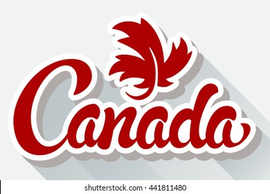 Canada hand drawn lettering design vector royalty free stock illustration perfect for advertising, poster, announcement, invitation, party, greeting card, bar, restaurant, menu, magnet