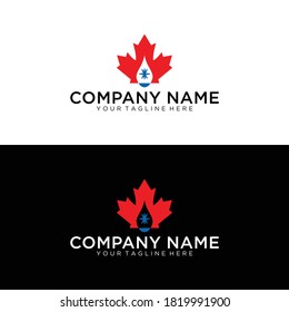Canada hand sanitizer label with water drop, shield and Canada design vector editable. Protection campaign or measure from coronavirus or COVID 19 protection logo.
