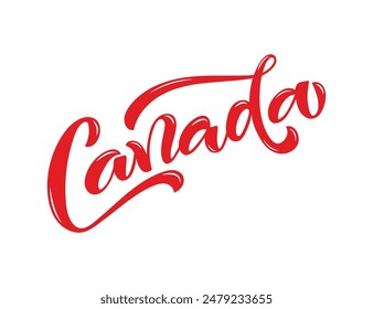 Handgeschriebener kanadischer Text auf weißem Hintergrund. Moderne Pinselfarbenkalligraphie, Vektorillustration. Schrift mit Handschrift. Postkarte, Logo, Grußkarte, Banner-Design. 