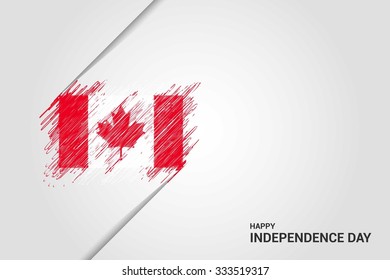 Canada Happy independence day scribble flag. Hand drawn Country flag on Gray crumbled paper. vintage background wallpaper vector illustration.