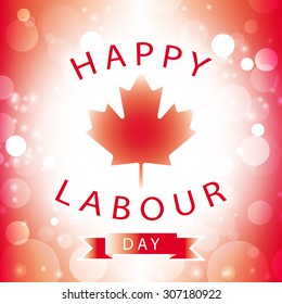 canada happy labor day greeting card abstract flag background vector