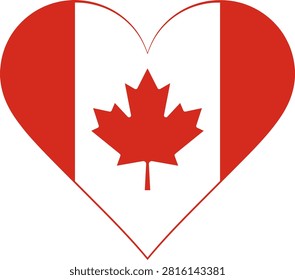 Canada Heart Flag Vector Graphic I Love Canada Patriotic Symbol