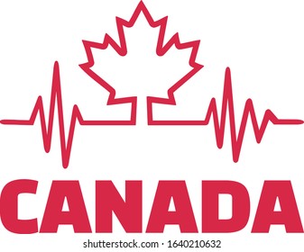 Canada Heartbeat with maple leaf