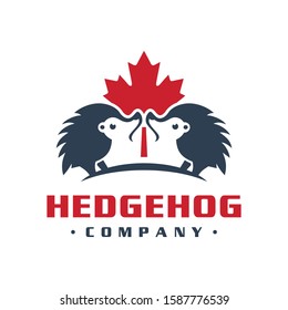 Canada hedgehog animal logo design