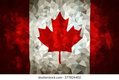 Canada hight poly triangulate flag