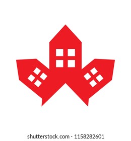 Canada house logo icon vector.Real estate and mortgage