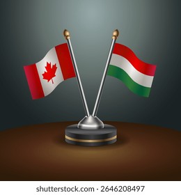 Canada and Hungary table flags relation with gradient backgrund