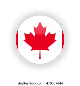 Canada icon circle isolated on white background. Ottawa icon vector illustration