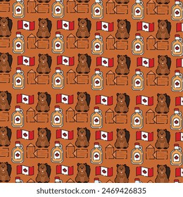 Canada icon pattern background Vector illustration