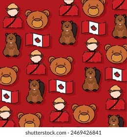 Canada icon pattern background Vector illustration