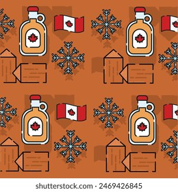 Canada icon pattern background Vector illustration