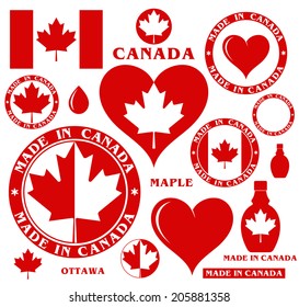 Canada. Icon Set. Vector Illustration