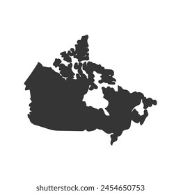 Ilustración de silueta de icono de Canadá. Mapa Canadiense Vector Gráfico Pictograma Símbolo Clip Arte. Doodle Sketch Signo Negro.