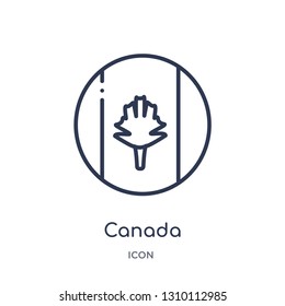 canada icon from thanksgiving outline collection. Thin line canada icon isolated on white background.