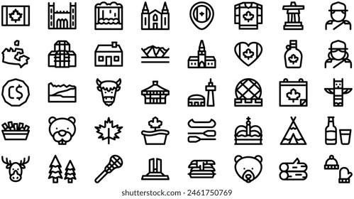 Canada Icons collection is a vector illustration with editable stroke.