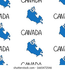 Canada icons seamless pattern. Sketch vector illustration, doodle elements, Isolated Canada national elements, Travel to Canada pattern for cards and web pages