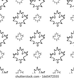 Canada icons seamless pattern. Sketch vector illustration, doodle elements, Isolated Canada national elements, Travel to Canada pattern for cards and web pages