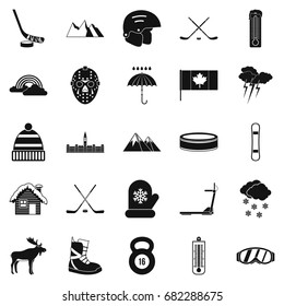 Canada icons set. Simple set of 25 canada vector icons for web isolated on white background
