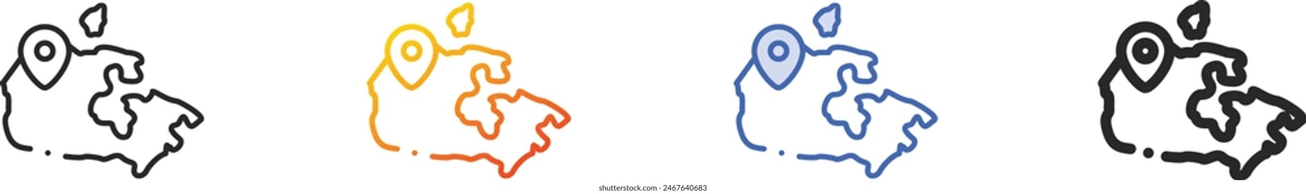 canada icon.Thin Linear, Gradient, Blue Stroke and bold Style Design Isolated On White Background